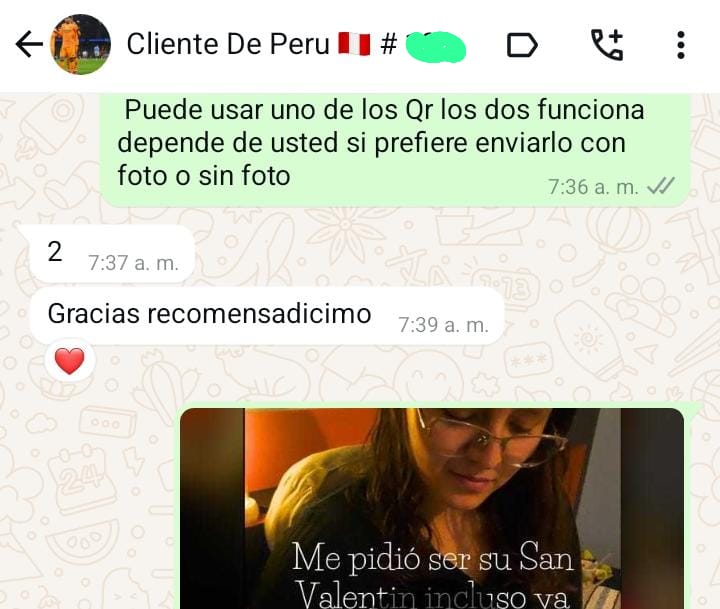 Testimonio recibido por SIPE Store